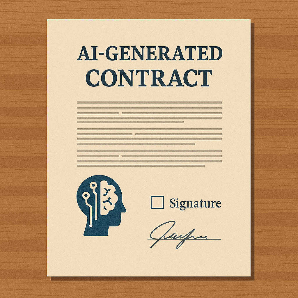 Ilustración de un contrato generado por IA